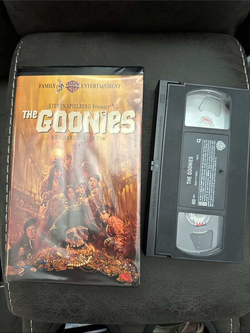 Ultra rare Clamshell Warner Bros. The Goonies VHS with Orange & Black Cover Art